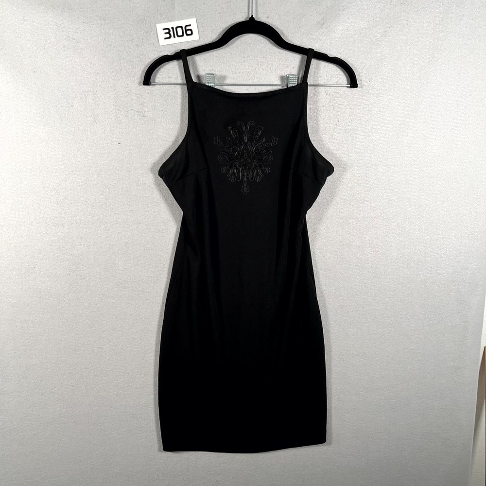 Urban Girl Mini Bodycon Dress Women Medium Black Butterfly Embroidered Cocktails